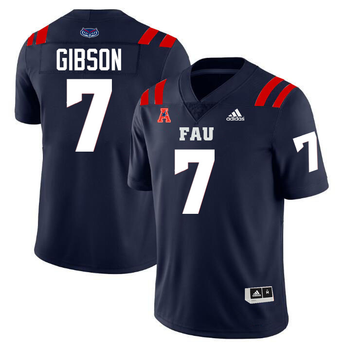 #7 Zach Gibson FAU Jersey,Florida Atlantic Owls Football Jersey,Uniforms,Gears-Navy